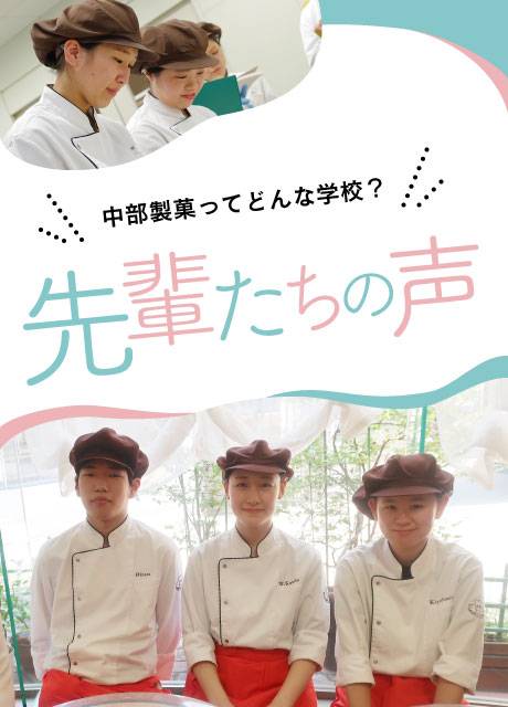 中部製菓ってどんな学校？ 先輩たちの声